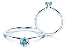 Verlovingsring Classic Colour in zilver 925/- met blauwe topaas 0,15ct