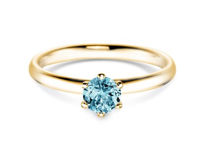 Verlovingsring Classic Colour in 9K geelgoud met blauwe topaas 0,50ct