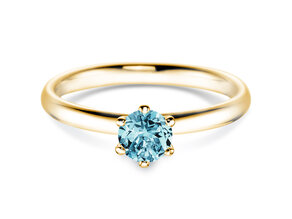 Verlovingsring Classic Colour in 9K geelgoud met blauwe topaas 0,50ct