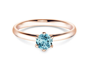 Verlovingsring Classic Colour in 9K roségoud met blauwe topaas 0,50ct