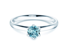 Verlovingsring Classic Colour in 9K witgoud met blauwe topaas 0,50ct