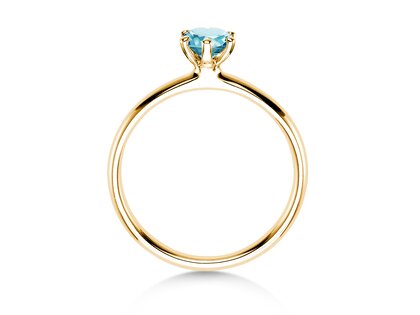 Verlovingsring Classic Colour in 9K geelgoud met blauwe topaas 0,50ct