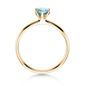 Verlovingsring Classic Colour in 9K geelgoud met blauwe topaas 0,50ct
