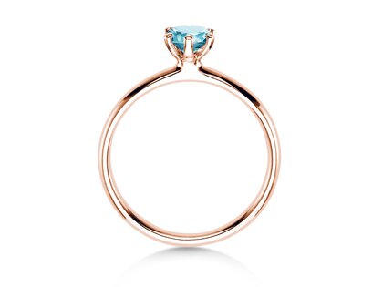 Verlovingsring Classic Colour in 9K roségoud met blauwe topaas 0,50ct