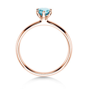 Verlovingsring Classic Colour in 9K roségoud met blauwe topaas 0,50ct