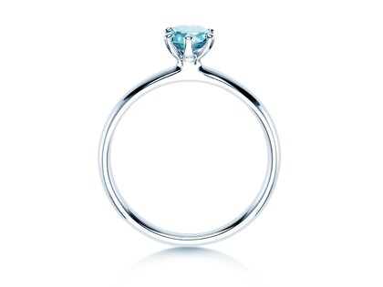 Verlovingsring Classic Colour in 9K witgoud met blauwe topaas 0,50ct