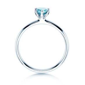 Verlovingsring Classic Colour in 9K witgoud met blauwe topaas 0,50ct