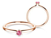 Verlovingsring Classic Colour in 9K roségoud met roze toermalijn 0,05ct