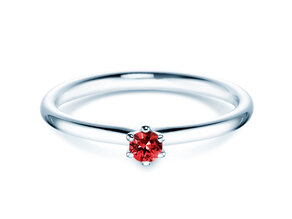 Verlovingsring Classic Colour in 9K witgoud met robijn 0,05ct
