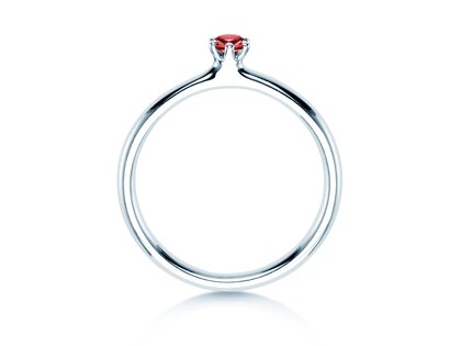Verlovingsring Classic Colour in 9K witgoud met robijn 0,05ct