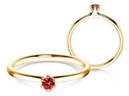 Verlovingsring Classic Colour in 14K geelgoud met robijn 0,05ct