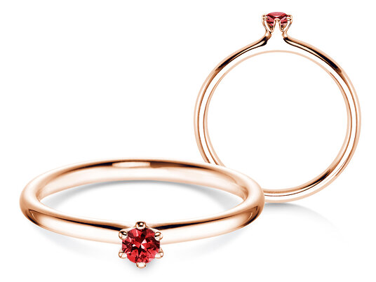 Verlovingsring Classic Colour in zilver 925/- met robijn 0,05ct