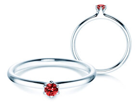Verlovingsring Classic Colour in zilver 925/- met robijn 0,05ct