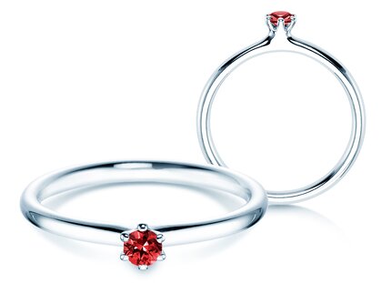 Verlovingsring Classic Colour in zilver 925/- met robijn 0,05ct