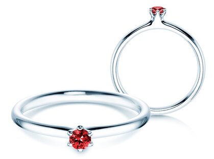  in 14K witgoud met robijn 0,05ct