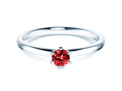 Verlovingsring Classic Colour in 9K witgoud met robijn 0,25ct