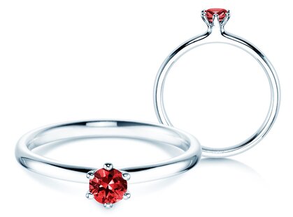  in zilver 925/- met robijn 0,15ct