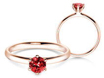  in 18K roségoud met robijn 0,50ct
