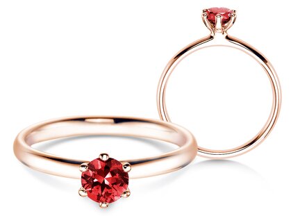  in 18K roségoud met robijn 0,50ct