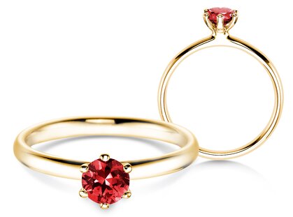Verlovingsring Classic Colour in 14K geelgoud met robijn 0,50ct