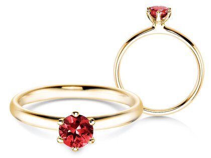 Verlovingsring Classic Colour in 14K geelgoud met robijn 0,50ct