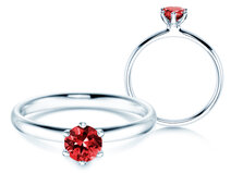  in 18K witgoud met robijn 0,50ct