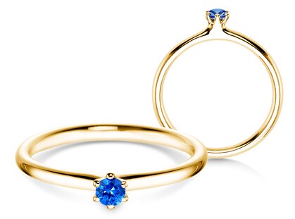  in 14K geelgoud met saffier 0,05ct