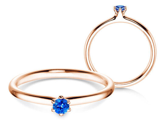 Verlovingsring Classic Colour in zilver 925/- met saffier 0,05ct