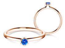  in 18K roségoud met saffier 0,05ct