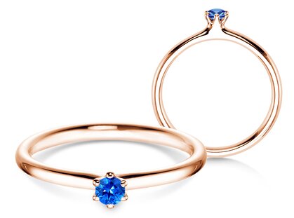 Verlovingsring Classic Colour in 9K roségoud met saffier 0,05ct