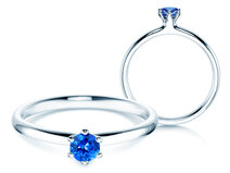 Verlovingsring Classic Colour in zilver 925/- met saffier 0,15ct