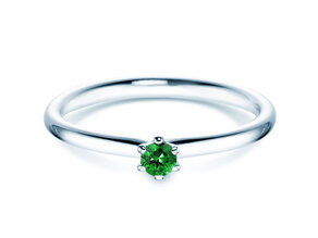 Verlovingsring Classic Colour in zilver 925/- met smaragd 0,05ct