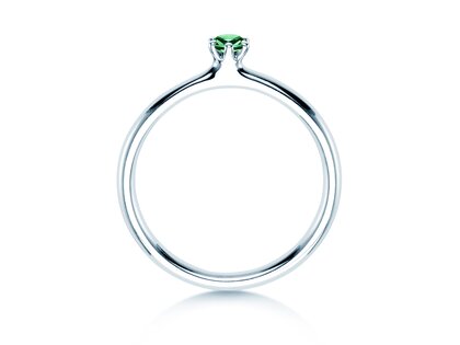 Verlovingsring Classic Colour in zilver 925/- met smaragd 0,05ct