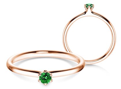  in 14K roségoud met smaragd 0,05ct