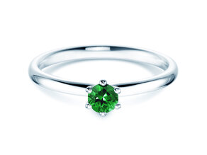 Verlovingsring Classic Colour in platina 950/- met smaragd 0,25ct