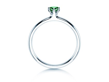 Verlovingsring Classic Colour in platina 950/- met smaragd 0,25ct