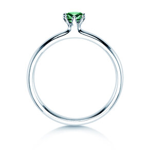 Verlovingsring Classic Colour in platina 950/- met smaragd 0,25ct
