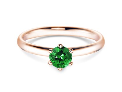 Verlovingsring Classic Colour in 9K roségoud met smaragd 0,50ct