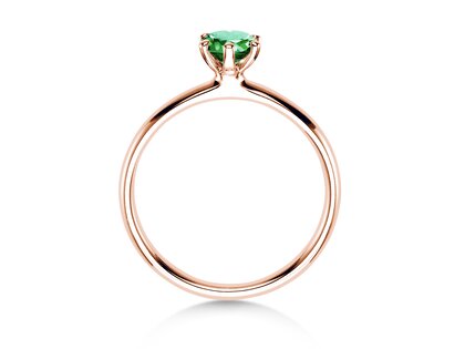 Verlovingsring Classic Colour in 9K roségoud met smaragd 0,50ct