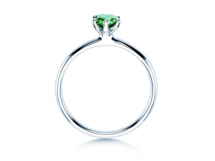 Verlovingsring Classic Colour in 9K witgoud met smaragd 0,50ct