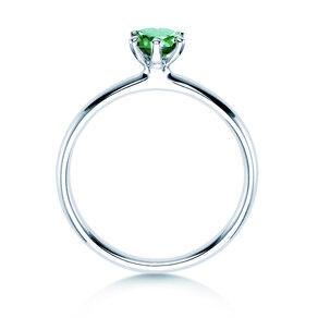 Verlovingsring Classic Colour in 9K witgoud met smaragd 0,50ct