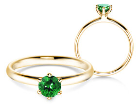 Verlovingsring Classic Colour in 9K geelgoud met smaragd 0,50ct