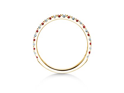Verlovingsring Dusk Diamond & Color in 14K geelgoud met robijn 0,19ct en diamanten 0,19ct