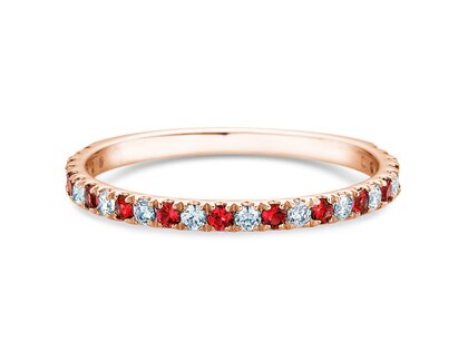 Verlovingsring Dusk Diamond & Color in 14K roségoud met robijn 0,19ct en diamanten 0,19ct