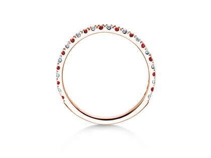 Verlovingsring Dusk Diamond & Color in 14K roségoud met robijn 0,19ct en diamanten 0,19ct