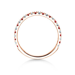 Verlovingsring Dusk Diamond & Color in 14K roségoud met robijn 0,19ct en diamanten 0,19ct