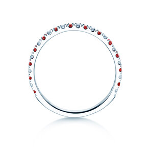 Verlovingsring Dusk met diamant & gekleurde edelsteen in 9K witgoud met robijn 0,19ct en diamanten 0,19ct