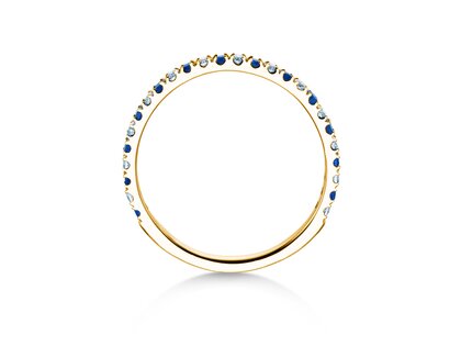 Verlovingsring Dusk Diamond & Color in 14K geelgoud met saffier 0,19ct en diamanten 0,19ct
