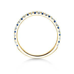 Verlovingsring Dusk Diamond & Color in 14K geelgoud met saffier 0,19ct en diamanten 0,19ct