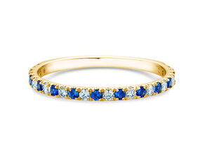 Verlovingsring Dusk Diamond & Color in 14K geelgoud met saffier 0,19ct en diamanten 0,19ct